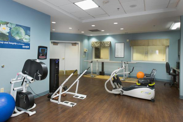 Rehab room with exercise equipment at The Heights of Summerlin